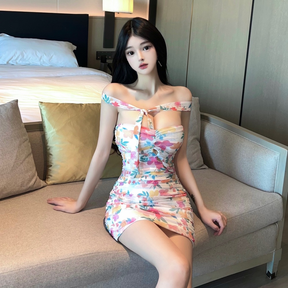 Package hip seaside halter vacation sexy dress for women