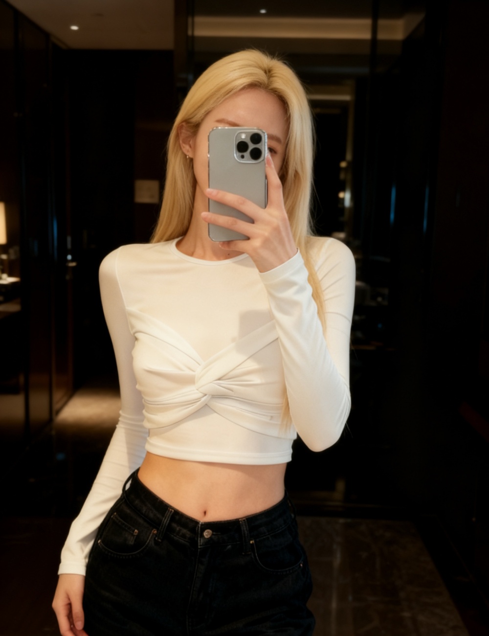 Spicegirl short slim white long sleeve tops for women