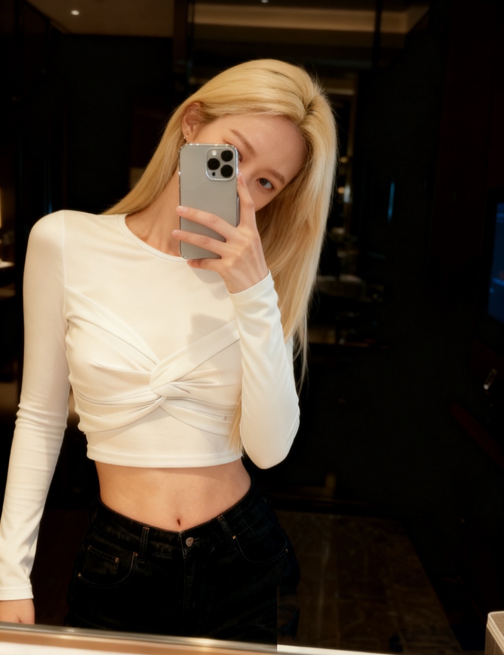 Spicegirl short slim white long sleeve tops for women