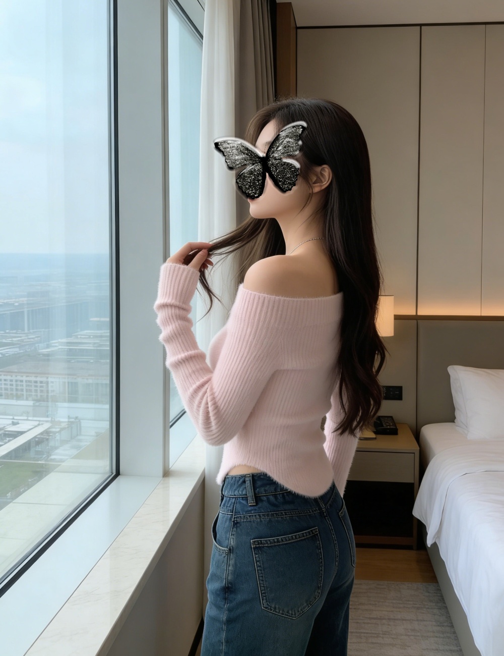 Enticement strapless tops long sleeve sweater for women