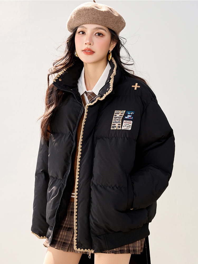 Down retro coat winter embroidery cotton coat