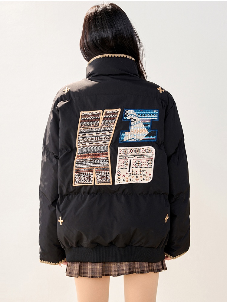 Down retro coat winter embroidery cotton coat