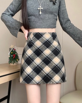 Large yard woolen Korean style A-line thermal retro skirt