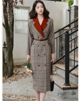 Classic plaid business suit elegant mixed colors dress