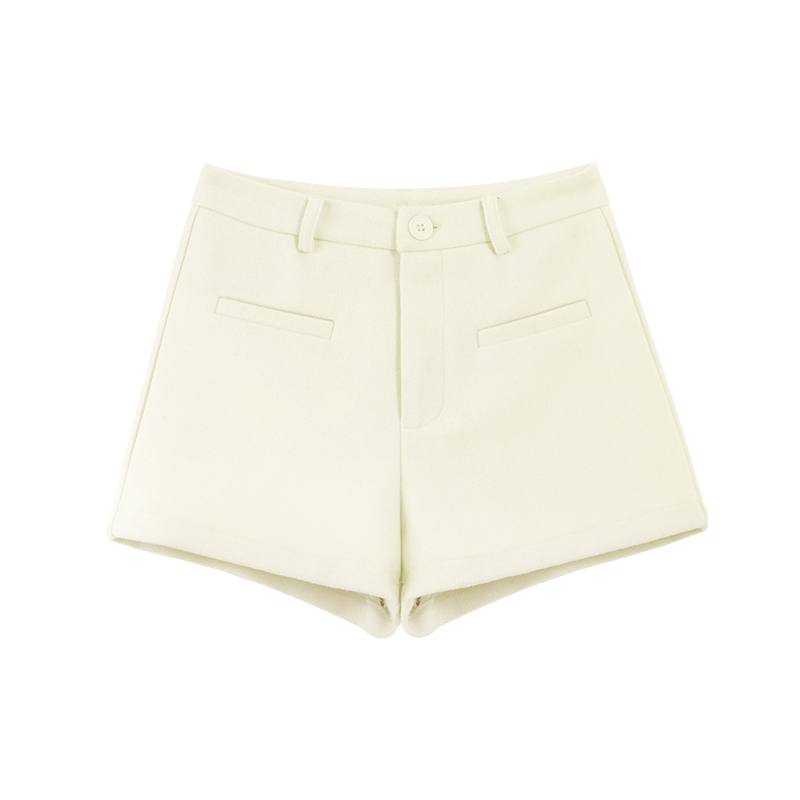 Woolen Casual high waist pants thick shorts for women