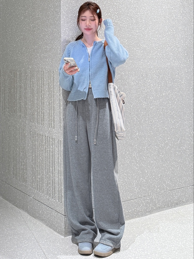Thick loose wide leg pants Casual sweatpants for women