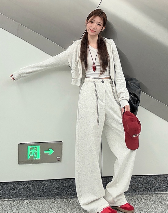 Thick loose wide leg pants Casual sweatpants for women