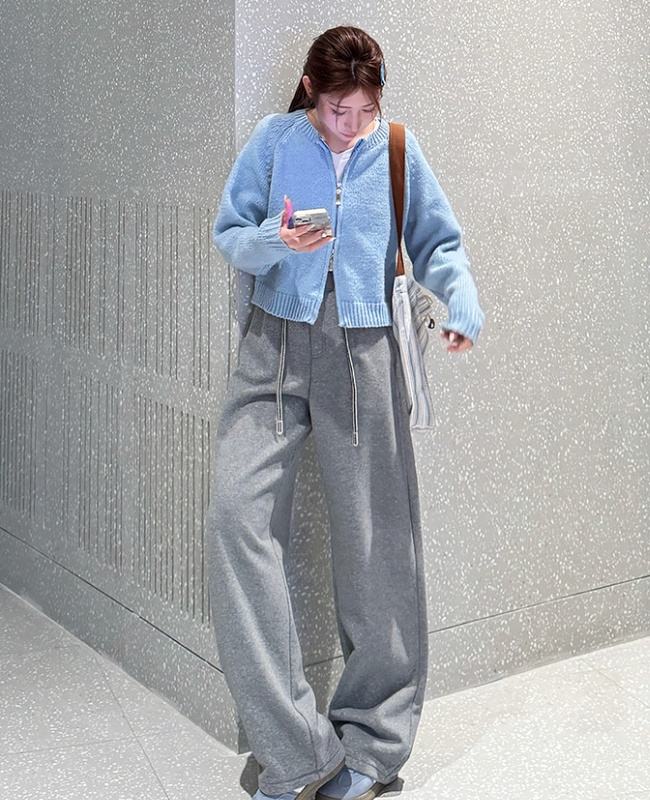 Thick loose wide leg pants Casual sweatpants for women