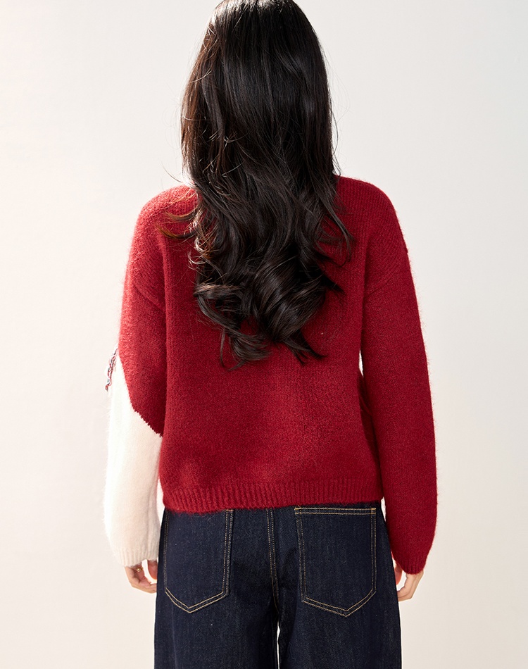 Embroidery flowers tassels pony sweater