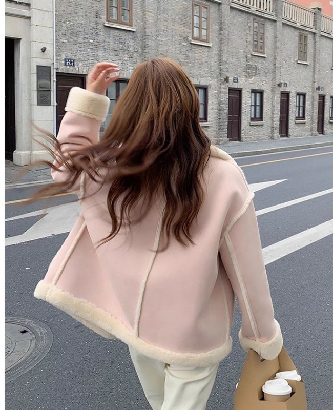 Chanelstyle plush coat short winter cotton coat for women
