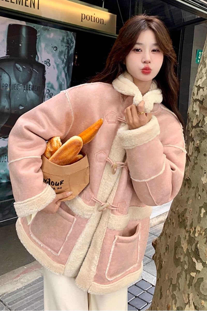 Thick lambs wool cotton coat winter coat for women