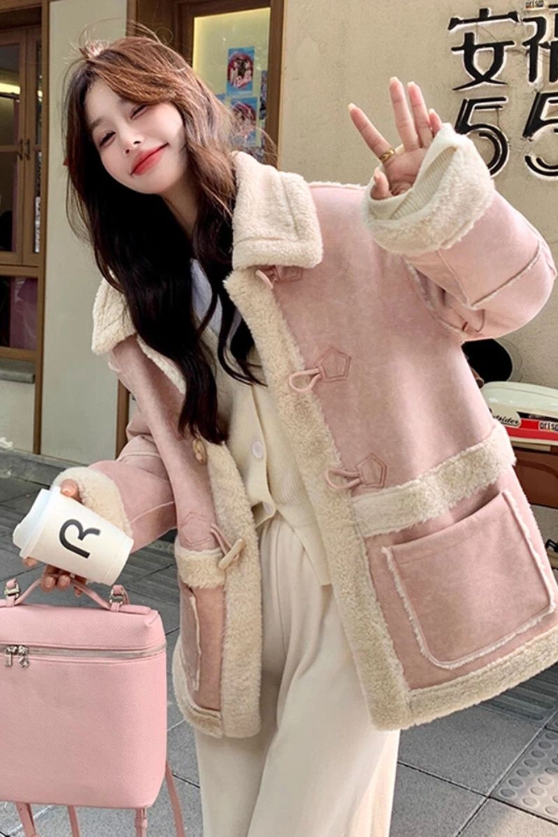 Thick lambs wool cotton coat winter coat for women
