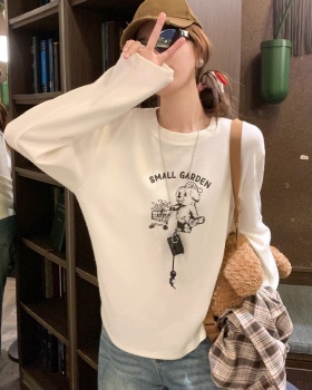 Cotton printing loose tops spring pure cotton T-shirt