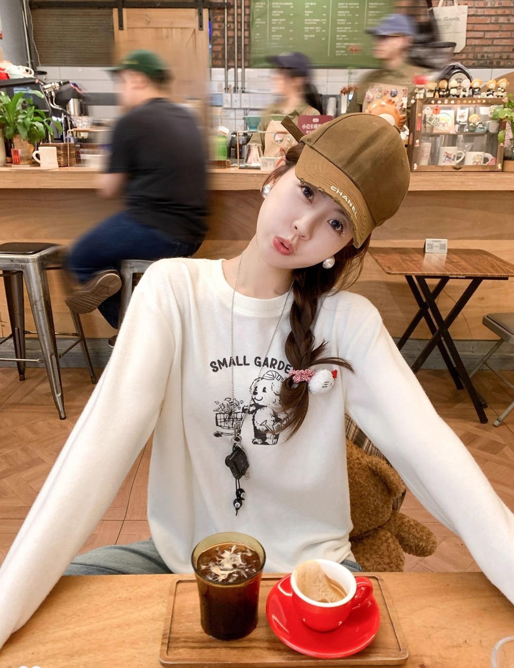 Cotton printing loose tops spring pure cotton T-shirt