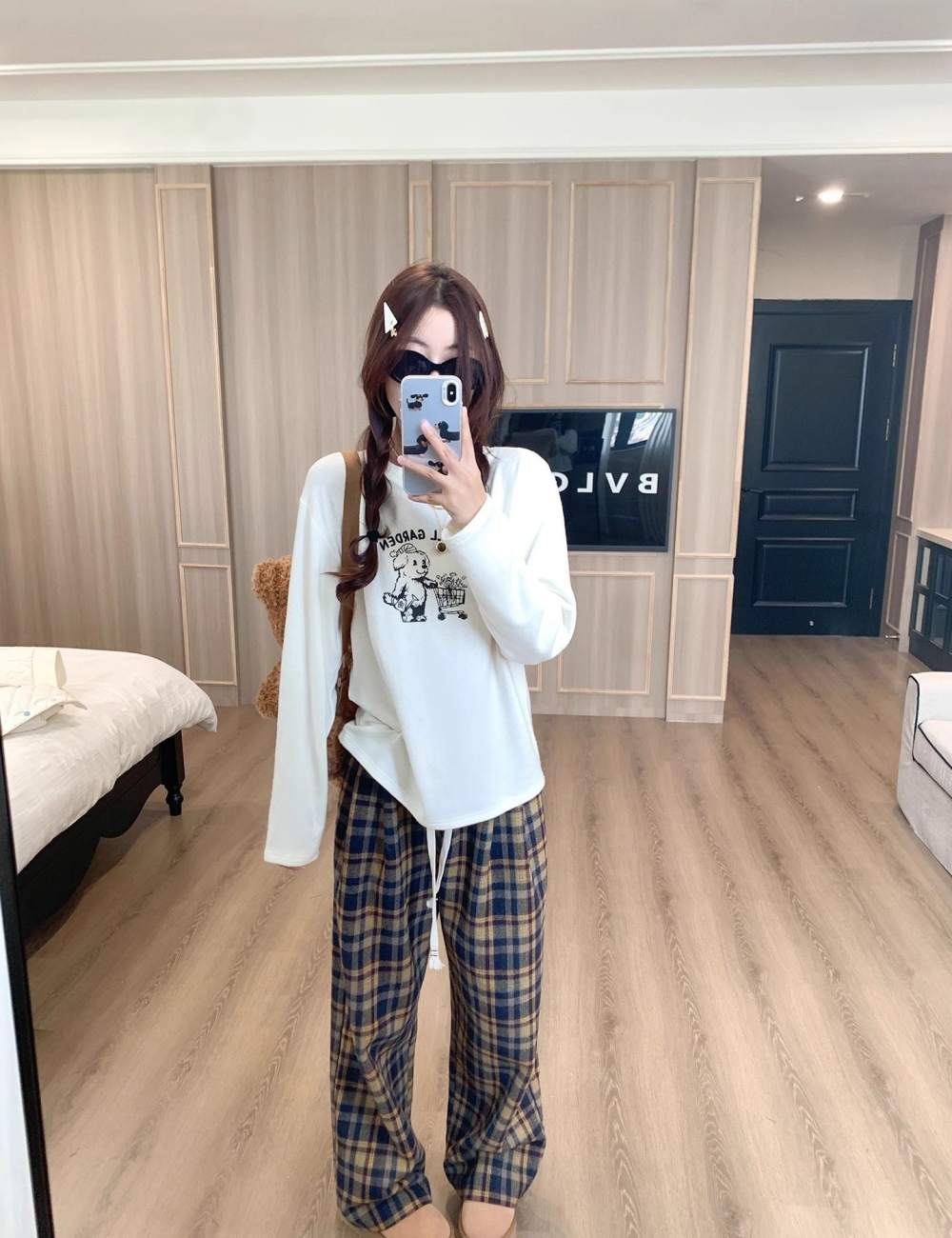 Cotton printing loose tops spring pure cotton T-shirt