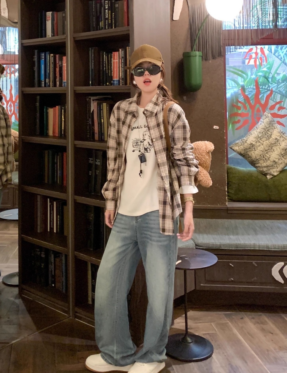 Cotton printing loose tops spring pure cotton T-shirt