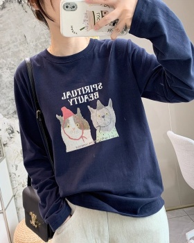 Spring printing T-shirt pure cotton tops for women