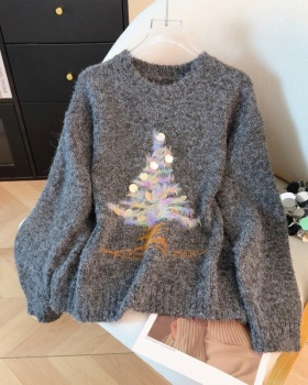 Long sleeve round neck thermal loose sequins winter sweater