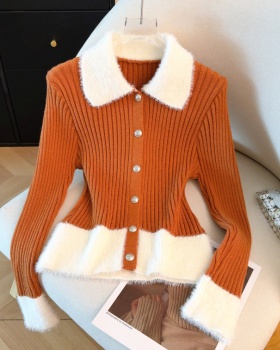 Fresh elasticity knitted slim all-match tops for women