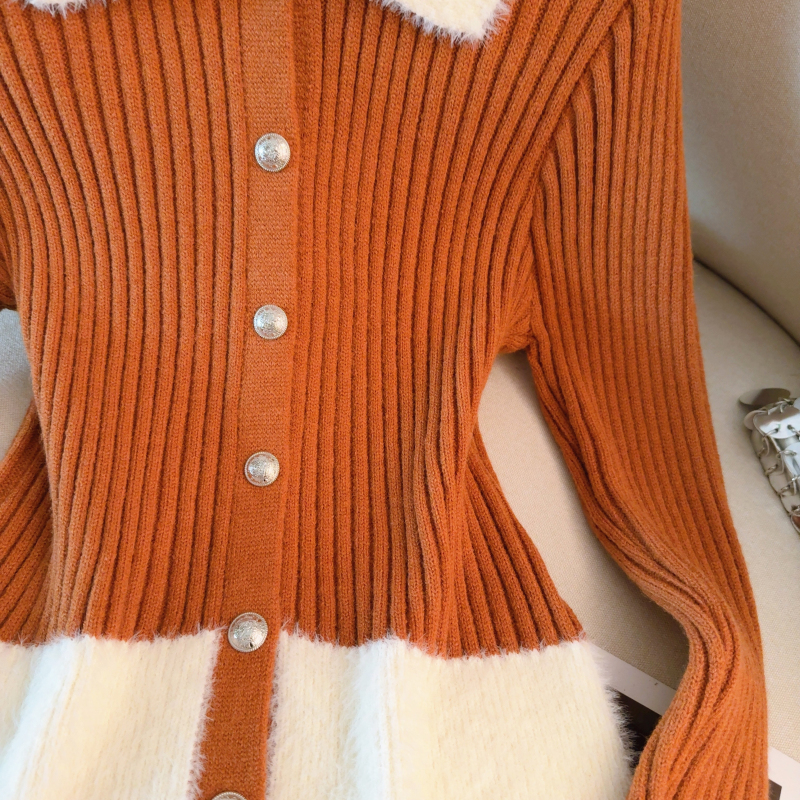 Fresh elasticity knitted slim all-match tops for women