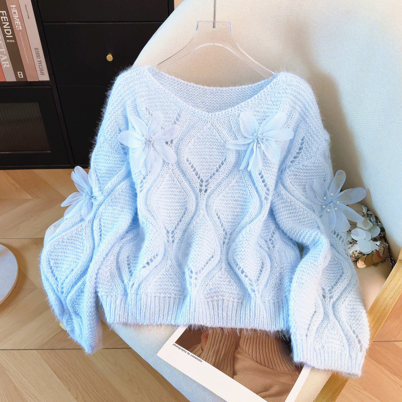 Stereoscopic spring sweater unique tender tops for women