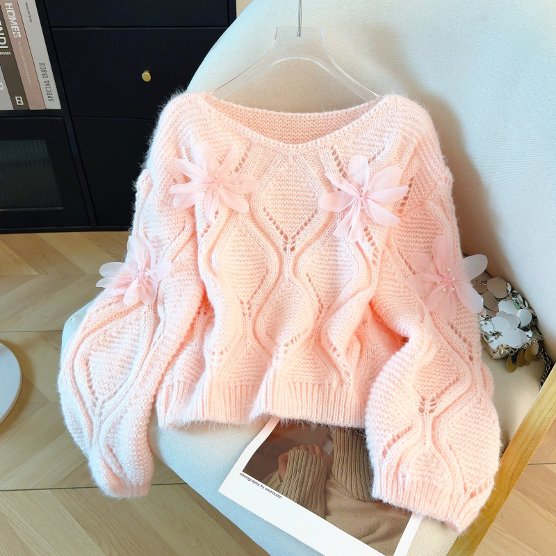 Stereoscopic spring sweater unique tender tops for women