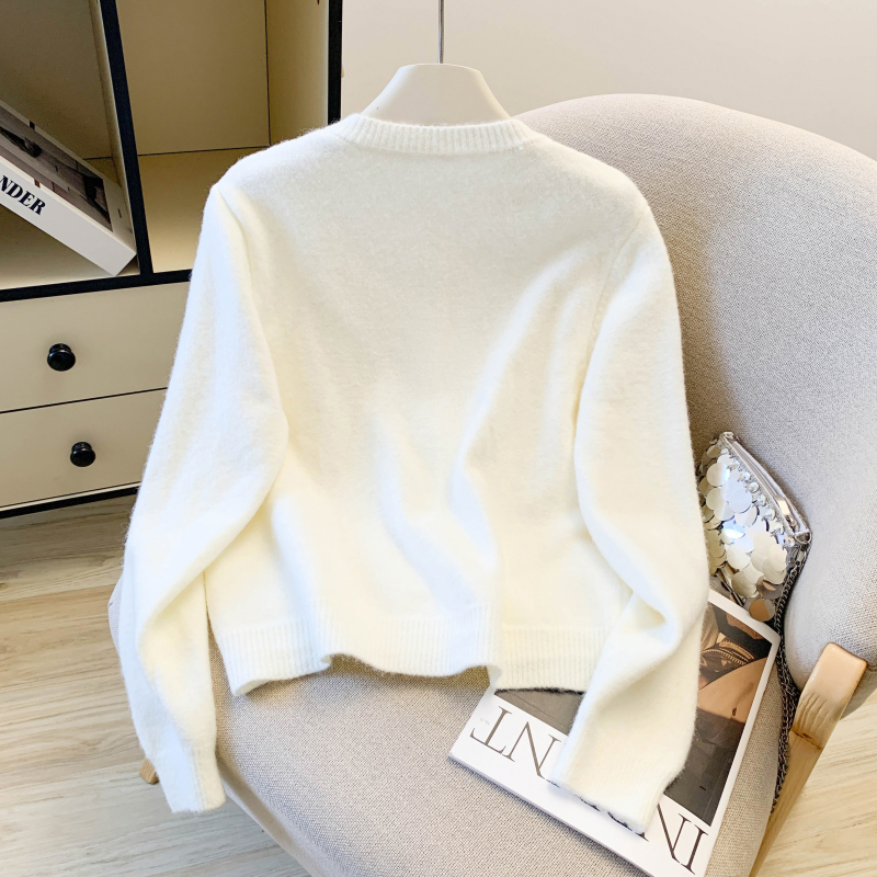 Sweet spring bow coat tender unique knitted sweater