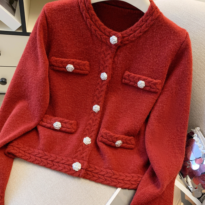 Twist weave spring sweater Western style colors coat