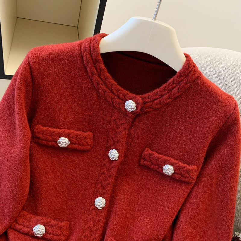 Twist weave spring sweater Western style colors coat