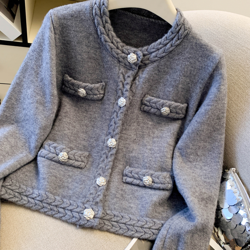 Twist weave spring sweater Western style colors coat