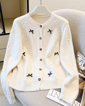 Spring fashion wool round neck cardigan for women