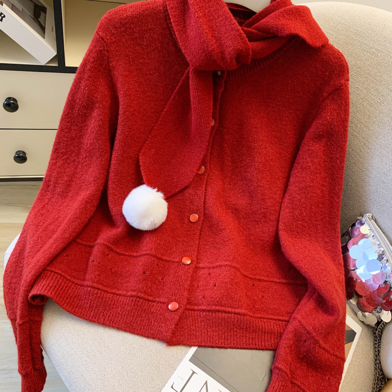 Round neck Western style cardigan spring scarves