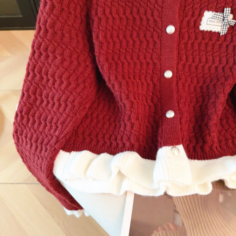 Doll collar Korean style sweater spring tops for women