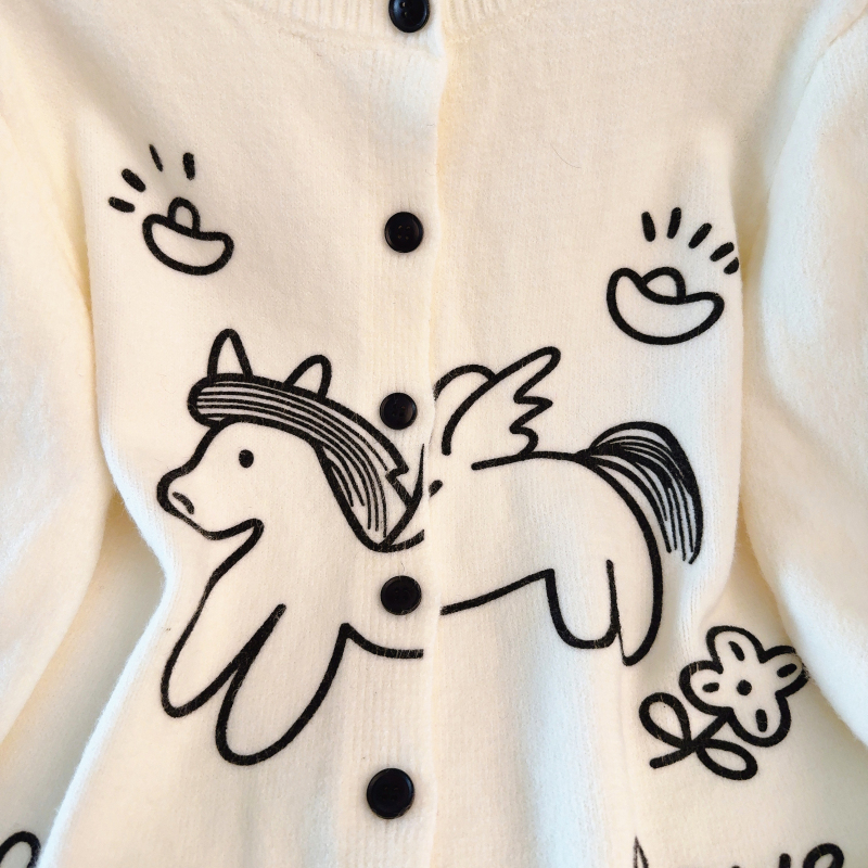 Loose round neck tops knitted spring sweater for women