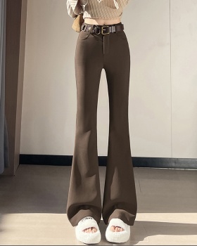 Autumn and winter high waist retro belt spicegirl slim pants