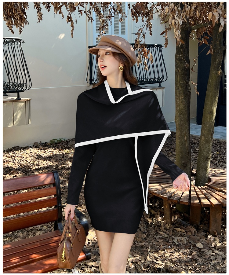 Niche cloak inside the ride dress 2pcs set for women