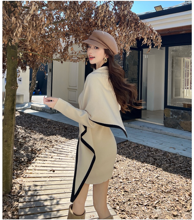 Niche cloak inside the ride dress 2pcs set for women