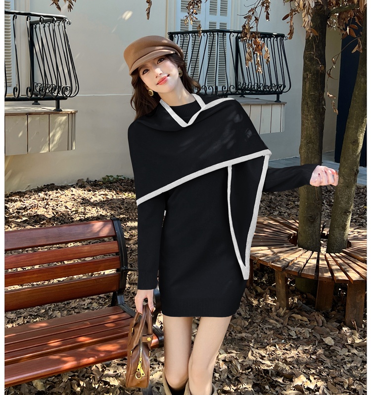 Niche cloak inside the ride dress 2pcs set for women