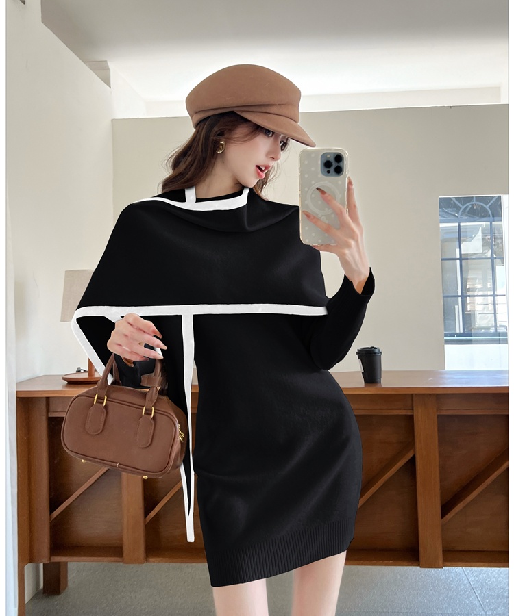 Niche cloak inside the ride dress 2pcs set for women