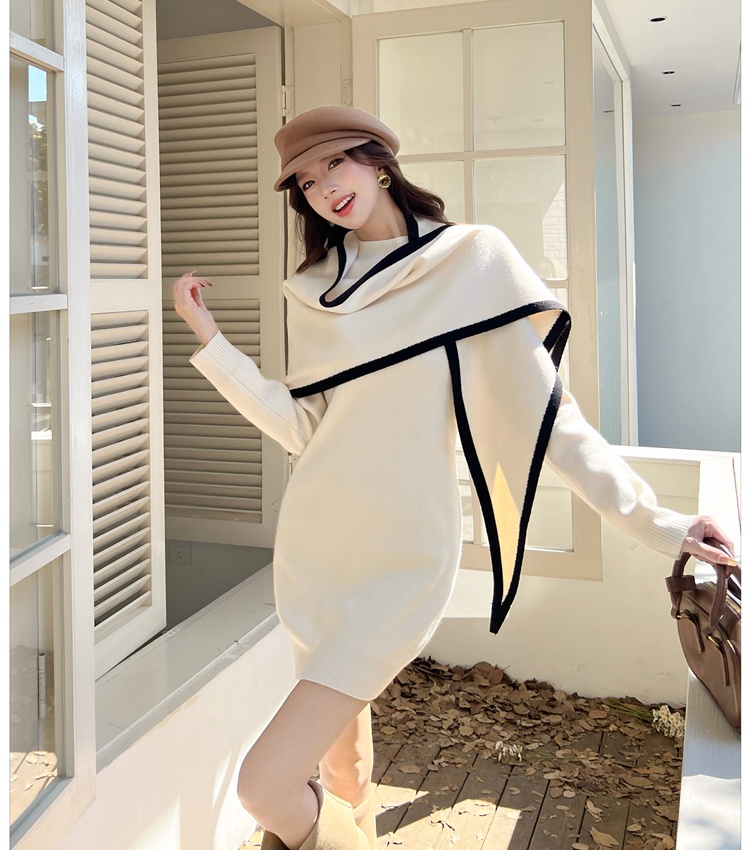 Niche cloak inside the ride dress 2pcs set for women