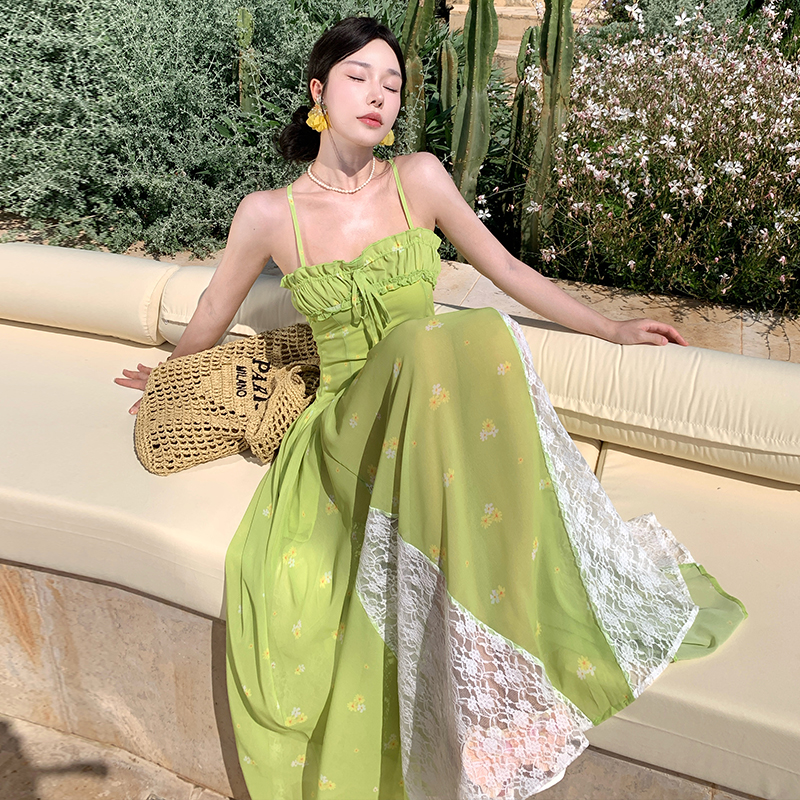 Slim temperament dress pinched waist long dress for women