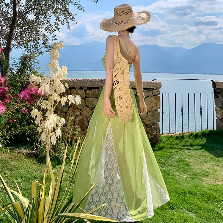 Slim temperament dress pinched waist long dress for women