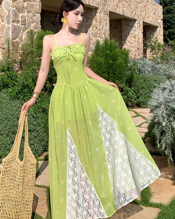 Slim temperament dress pinched waist long dress for women