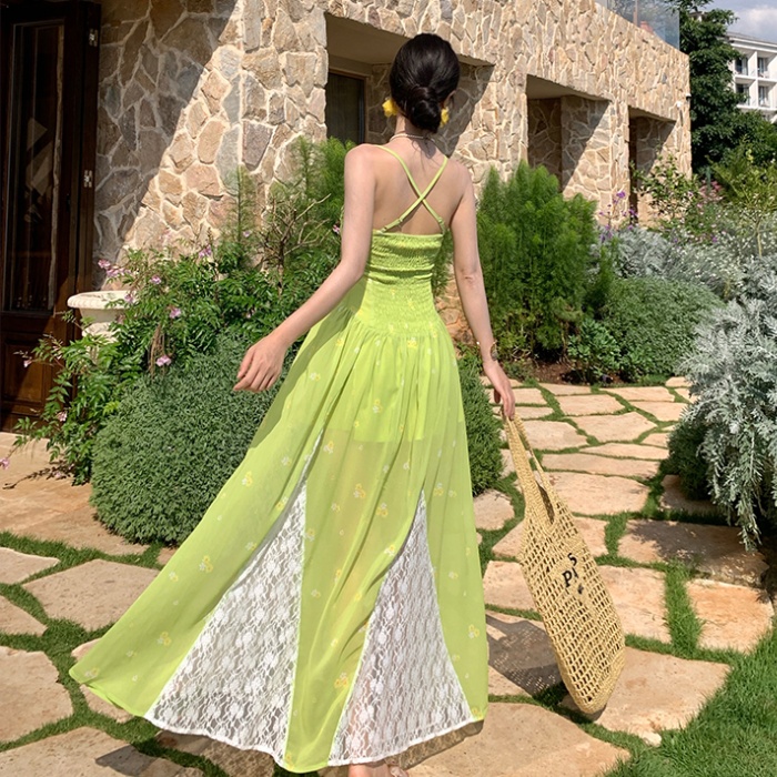 Slim temperament dress pinched waist long dress for women