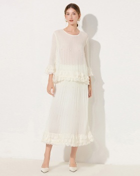 A-line temperament fashion skirt 2pcs set for women