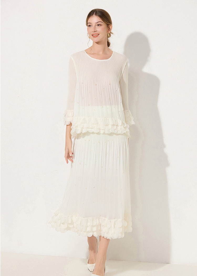 A-line temperament fashion skirt 2pcs set for women