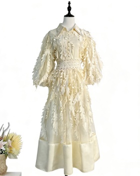 Waist fashion long dress court style temperament dress