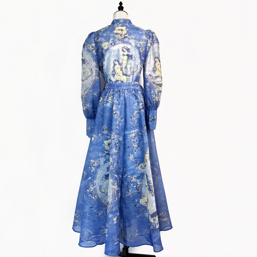 Elegant short skirt half elastic shirt 3pcs set