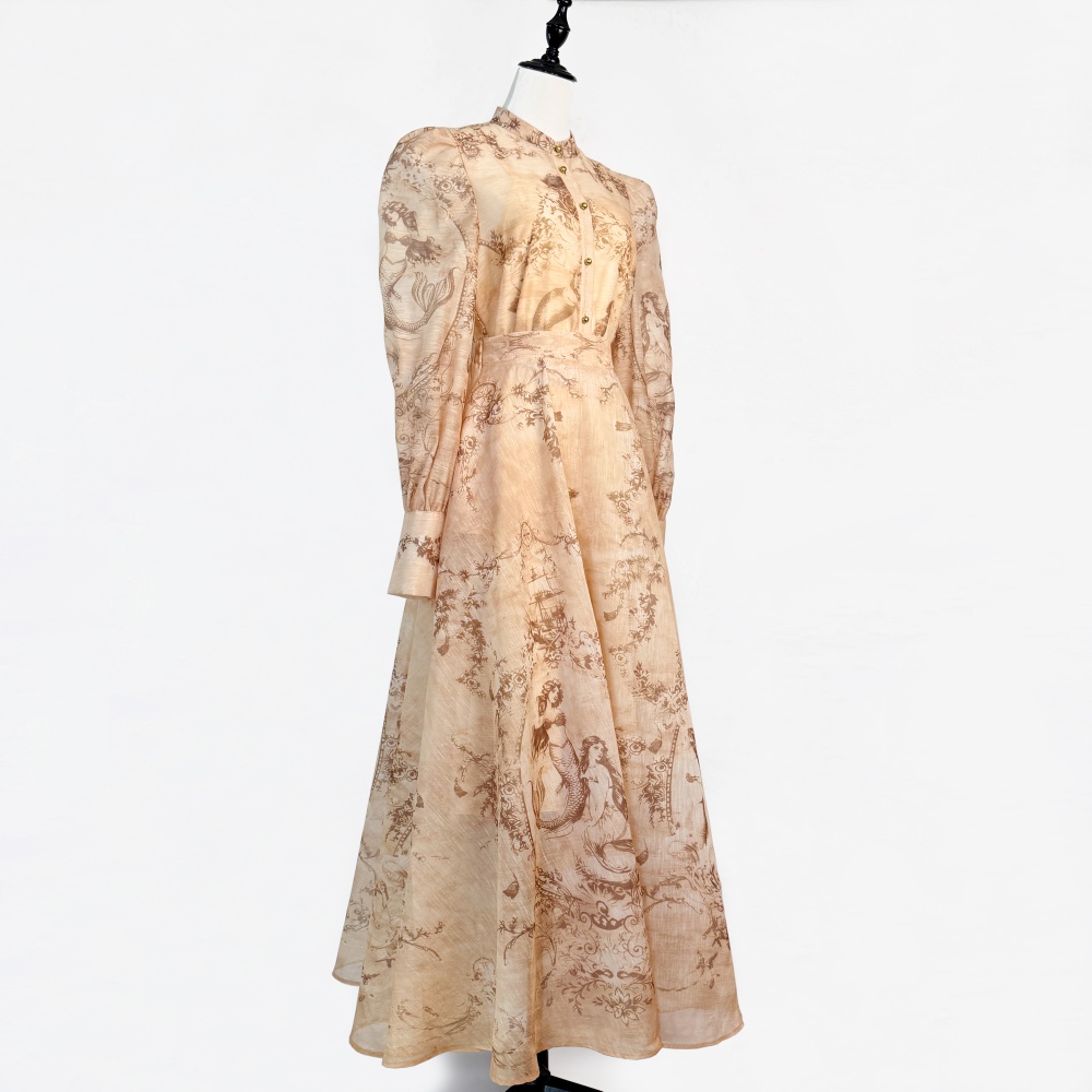 Elegant short skirt half elastic shirt 3pcs set