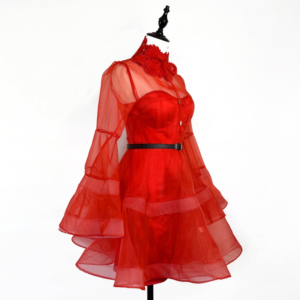 Thick and disorderly temperament ladies dress 2pcs set